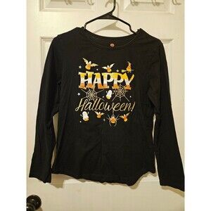 Halloween Happy Halloween Shirt Longsleeve Size 8-10 Kids Candy Corn Pumpkin